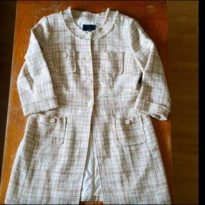 Talbots tweed topper coat